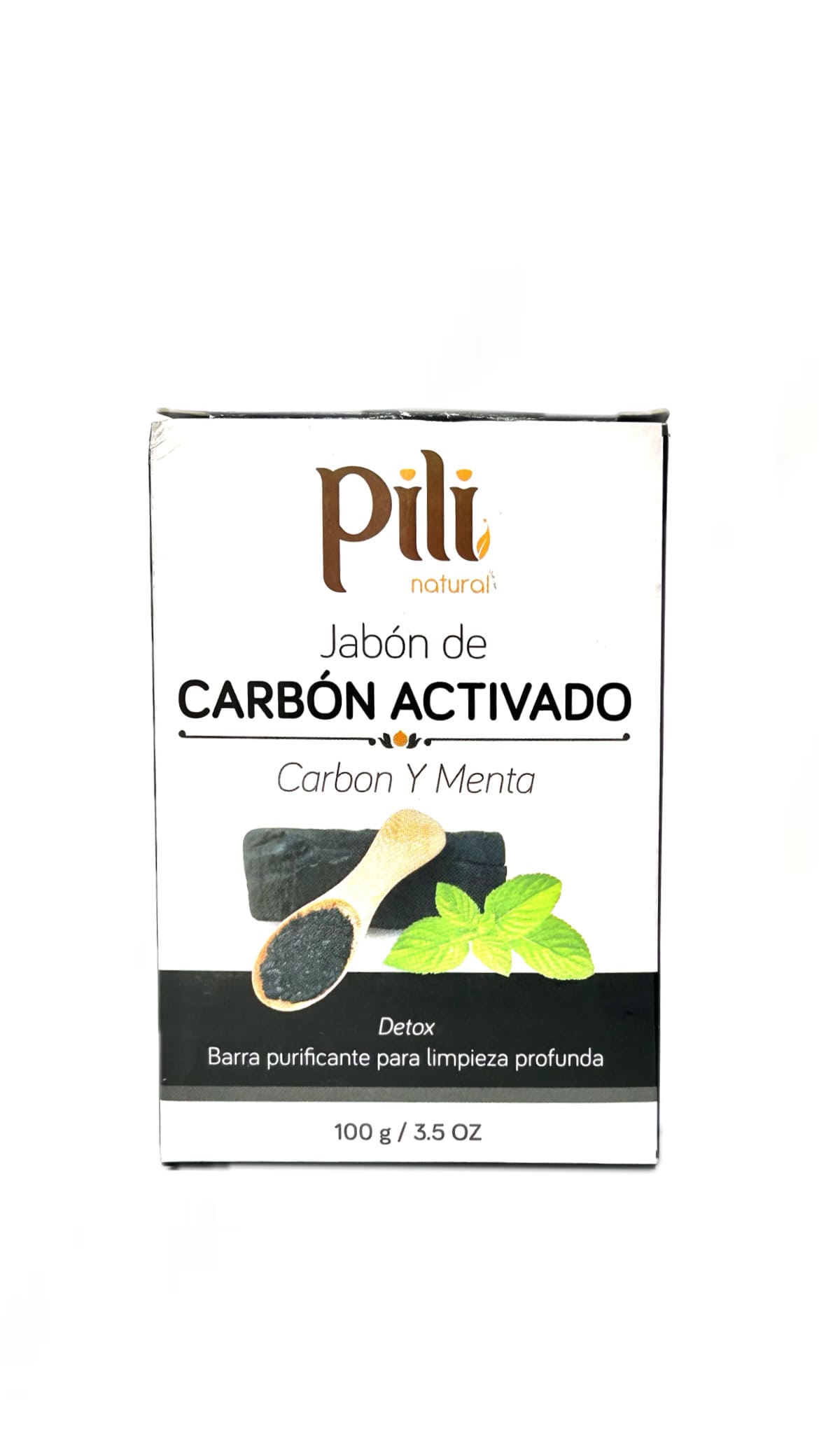 JABÓN DE CARBÓN ACTIVADO Y MENTA VEGETAL- Barra purificante para limpieza profunda PILI