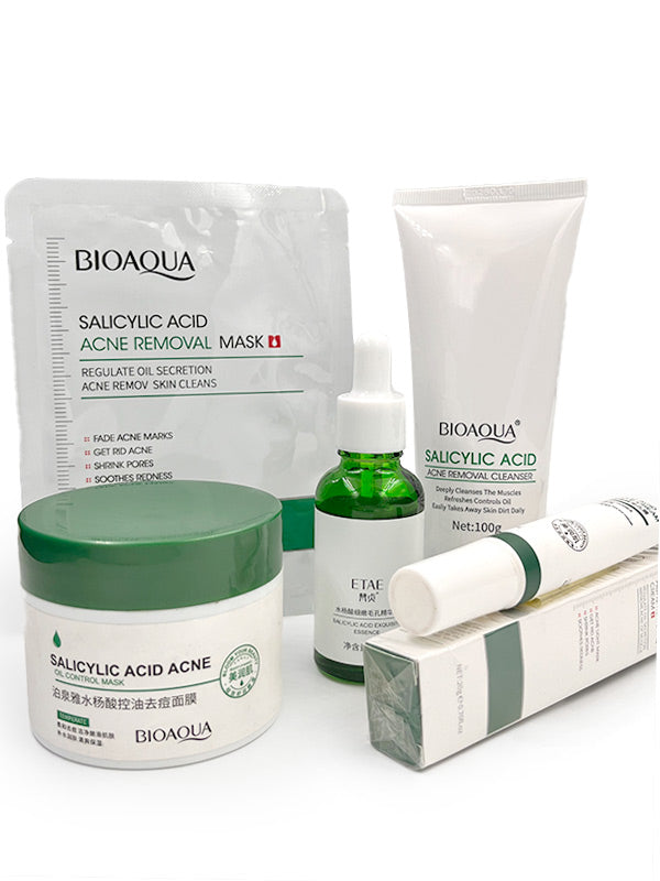 KIT/COMBO X 5 ÁCIDO SALICÍLICO ANTI-ACNÉ | TRATAMIENTO FACIAL PARA EL ACNÉ - BIOAQUA