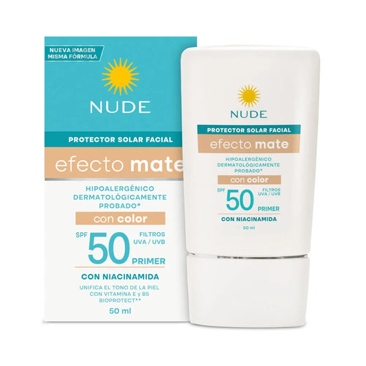 PROTECTOR SOLAR MATTE CON COLOR NUDE